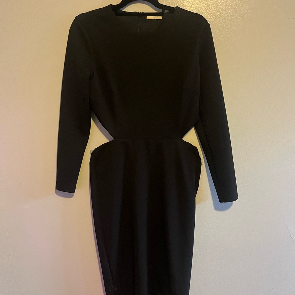 H&M Black Sheath Dress with Dolman Sleeves and Cutout Details